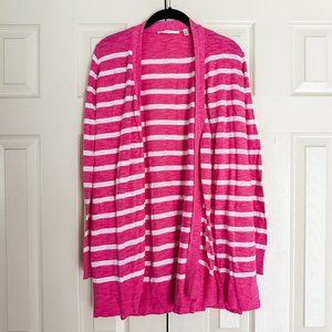 Women's Cyrus Cardigan Sweater - Pink/White Stripe XL